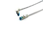 Equip Cat.6A S/FTP Patch Cable, Angled to Straight plug, 1.0m, White