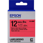 Epson C53S654007/LK-4RBP DirectLabel-etikettes black on red 12mm x 9m for Epson LabelWorks 4-18mm/36mm/6-12mm/6-18mm/6-24mm