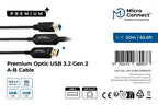 Microconnect MC-USB3.0AB20OP USB cable USB 3.2 Gen 2 (3.1 Gen 2) 20 m USB A USB B Black