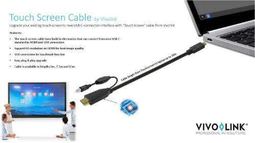 Vivolink PROUSBCHDMIUSBB10 USB cable USB 3.2 Gen 1 (3.1 Gen 1) 10 m USB C Black
