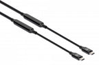 Manhattan USB-C to USB-C Cable, 5m, Active, Male to Male, Black, 10 Gbps (USB 3.2 Gen2 aka USB 3.1), 3A (fast charging), SuperSpeed+ USB, Lifetime Warranty