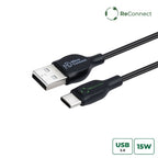 Microconnect ECO-USB3.1CCHAR05B USB cable USB 2.0 0.5 m USB A USB C Black