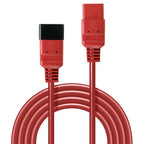 Lindy 3m IEC C19 to C20 Extension Cable, Red