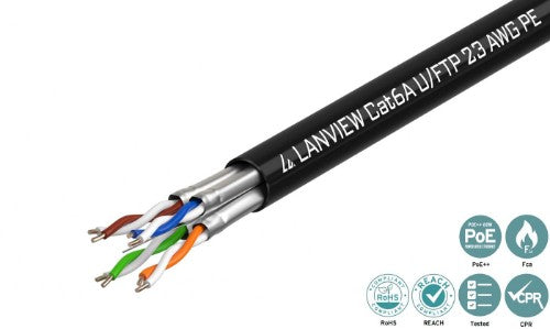 Lanview LVN122445 networking cable Black 500 m Cat6a U/FTP (STP)