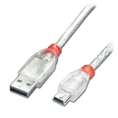 Lindy 5m USB 2.0 Cable - Type A To Mini-B, Transparent