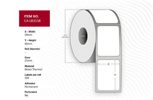 Capture CA-LB3158 printer label White