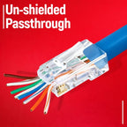 Equip Cat.6A RJ45 Pass Through Plug, 100pcs/Set