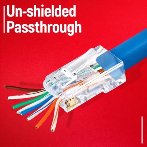 Equip Cat.6A RJ45 Pass Through Plug, 100pcs/Set