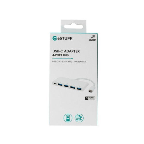 eSTUFF ES623007WH interface hub USB 3.2 Gen 1 (3.1 Gen 1) Type-C 5000 Mbit/s White