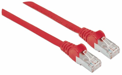 Intellinet Network Patch Cable, Cat7 Cable/Cat6A Plugs, 2m, Red, Copper, S/FTP, LSOH / LSZH, PVC, RJ45, Gold Plated Contacts, Snagless, Booted, Lifetime Warranty