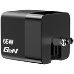 Verbatim GaN Charger 65W 2 Port retractable cable display US plugs with EU and UK adaptors