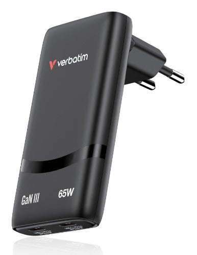 Verbatim Fold 'n' Go GaN Charger 65W EU plug Black