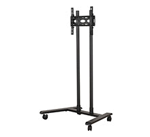 B-Tech Large Universal Flat Screen Trolley / Floor Stand (VESA 600 x 400) - 1.6m Ø50mm Poles