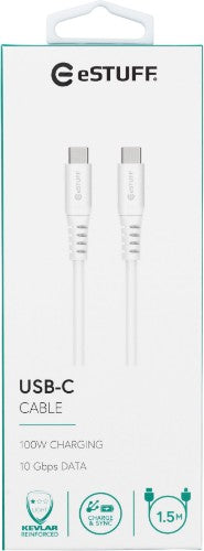 eSTUFF ES604102 USB cable USB 3.2 Gen 2 (3.1 Gen 2) 1.5 m USB C White