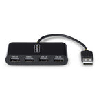 StarTech.com 4-Port USB 2.0 Hub, USB Bus Powered, Small Travel Mini USB Hub, USB 2.0 Splitter, Portable Multi-Port USB Hub, 480Mbps, Overcurrent Protection (OCP)