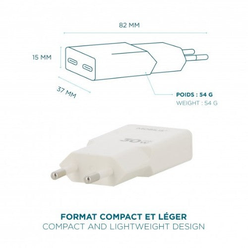 Mobilis 020026 mobile device charger Universal White AC Fast charging Indoor