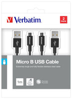 Verbatim 48874 USB cable 1 m USB 3.2 Gen 1 (3.1 Gen 1) Micro-USB A USB A Black