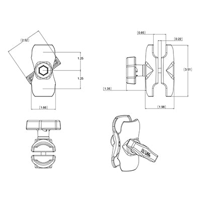 RAM Mounts Double Socket Arm