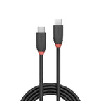 Lindy 0.5m USB 3.2 Type C to C Cable, 20Gbps, Black Line