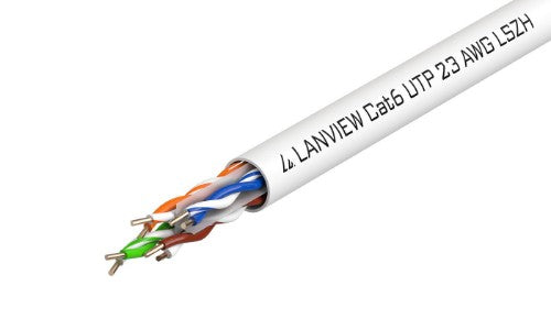 Lanview LVN122112 networking cable White 305 m Cat6 U/UTP (UTP) Round