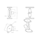 RAM Mounts Double Ball Diamond Plate Mount