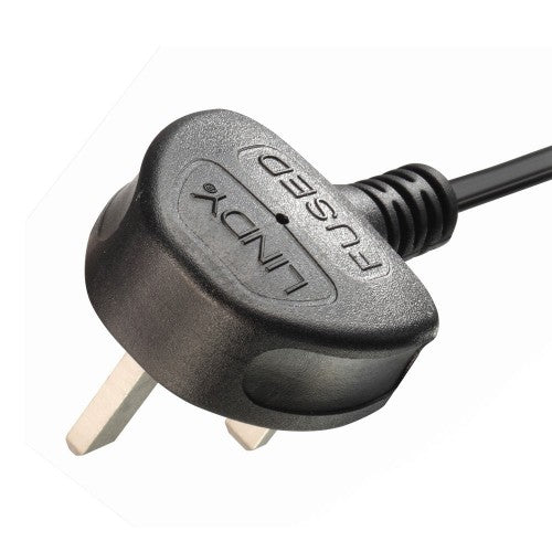 Lindy 1m UK 3 Pin to C5 Mains Cable, lead free