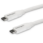 StarTech.com 13ft (4m) USB-C Fast Charging Cable, Charge & Sync, 100W (5A) PD, USB 2.0, USB-IF Certified - White USB C Charging Cord