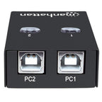 Manhattan USB-A Automatic Sharing Switch, 2x USB-B Ports, 480 Mbps (USB 2.0), Dual Control (Auto-Sensing or Manual), USB powered (no external power supply required), inc 1x 1.5m USB-A to USB-B cable
