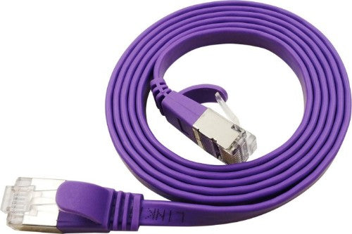LinkIT STP-FL6A-00100-PU networking cable Purple 1 m Cat6a U/FTP (STP)
