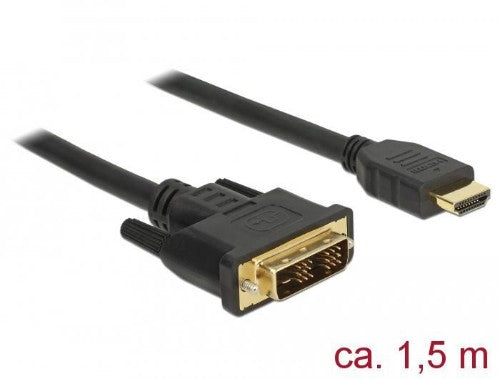 DeLOCK 85583 video cable adapter 1.5 m DVI-D HDMI Type A (Standard) Black