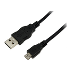 LogiLink CU0059 USB cable USB 2.0 3 m USB A Micro-USB B 0.48 Gbit/s Black