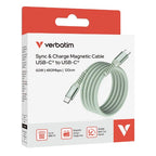 Verbatim Sync & Charge Magnetic Cable - 60W USB-C to USB-C 120 cm Green