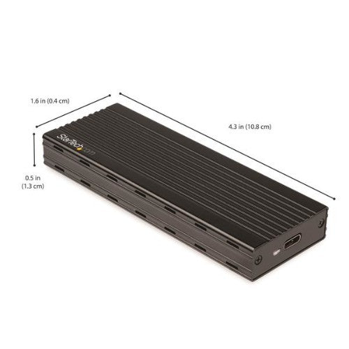 StarTech.com USB-C 10Gbps to M.2 NVMe SSD Enclosure - Portable External M.2 NGFF PCIe Aluminum Case - 1GB/s Read/Write - Supports 2230, 2242, 2260, 2280 - TB3 Compatible - Mac & PC - TAA