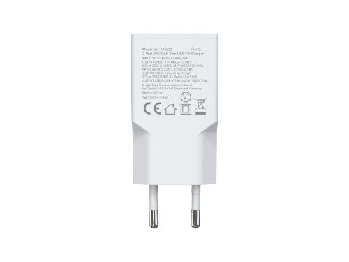 Equip 2-Port 20W GaN Slim USB PD Charger, USB-C x1, USB-A x1