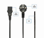 Gembird PC-186-VDE-10M power cable Black CEE7/4 C14 coupler