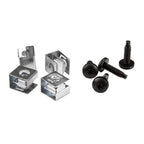 StarTech.com 50-Pack 10-32 19mm Screws and Square Hole Clip Nuts for 19" or 10" Server Racks, Cabinets and Enclosures, Black and Silver - TAA