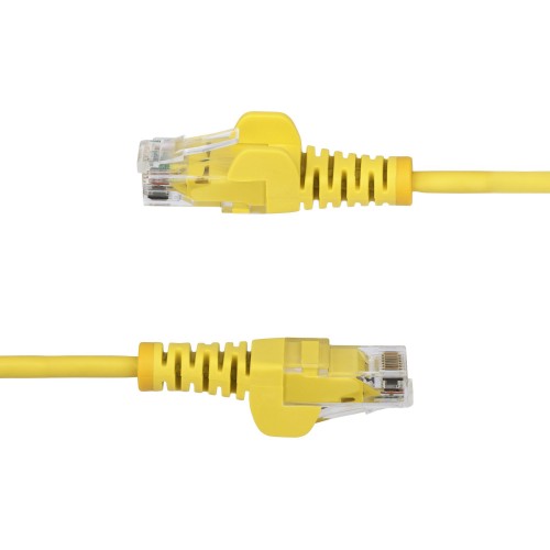 StarTech.com 10m Yellow Slim CAT6 Ethernet Cable, Snagless, 100W PoE, UTP, LSZH, 28AWG Pure Bare Copper Wire, Slim RJ45 Network Patch Cord w/Strain Reliefs, Individually Tested