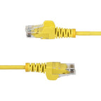 StarTech.com 10m Yellow Slim CAT6 Ethernet Cable, Snagless, 100W PoE, UTP, LSZH, 28AWG Pure Bare Copper Wire, Slim RJ45 Network Patch Cord w/Strain Reliefs, Individually Tested