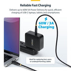 StarTech.com 30cm (1ft) USB-C Charging Cable, 60W (3A) PD, Dual-Layer Braided Nylon/TPE Jacket, Rugged USB C Charging Cord, USB 2.0 Laptop Charger Cable