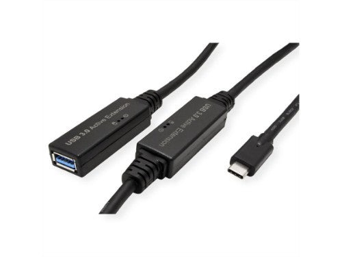ROLINE 12.04.1066 USB cable USB 3.2 Gen 1 (3.1 Gen 1) 10 m USB C USB A Black
