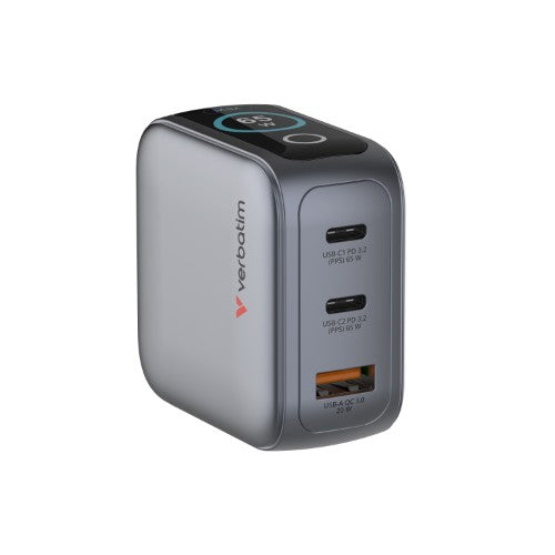 Verbatim Mini GaN Charger 65W with Display