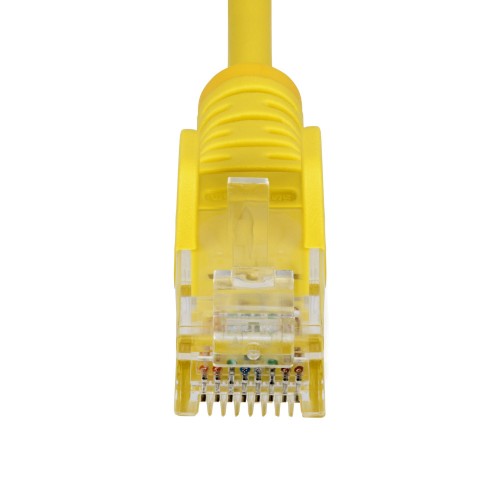 StarTech.com 1m Yellow Slim CAT6 Ethernet Cable, Snagless, 100W PoE, UTP, LSZH, 28AWG Pure Bare Copper Wire, Slim RJ45 Network Patch Cord w/Strain Reliefs, Individually Tested
