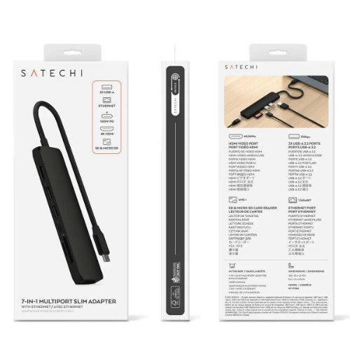 Satechi ST-P7SK interface hub USB Type-C 10000 Mbit/s Black