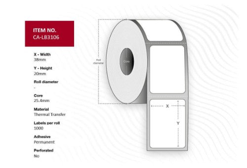 Capture CA-LB3106 printer label White