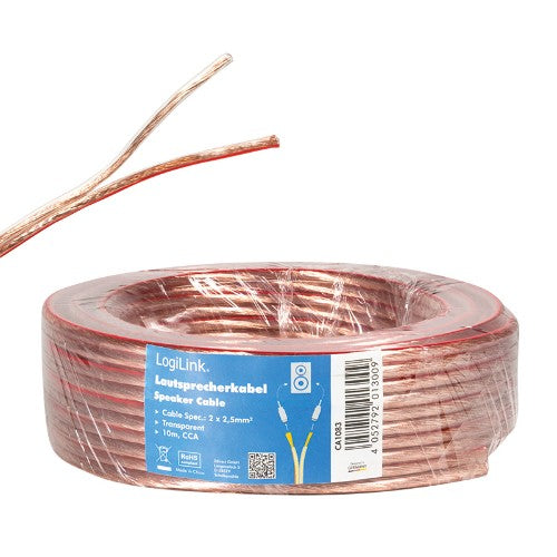 LogiLink CA1083 audio cable 10 m Transparent
