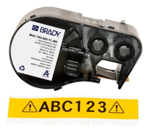 Brady M4C-750-595-YL-BK printer label Black, Yellow Self-adhesive printer label