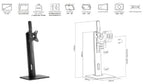 eSTUFF GLB226004 monitor mount / stand 81.3 cm (32") Desk Black