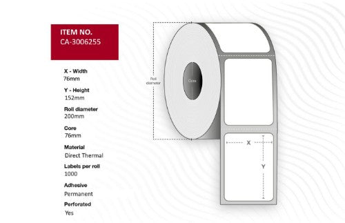 Capture CA-3006255 printer label White