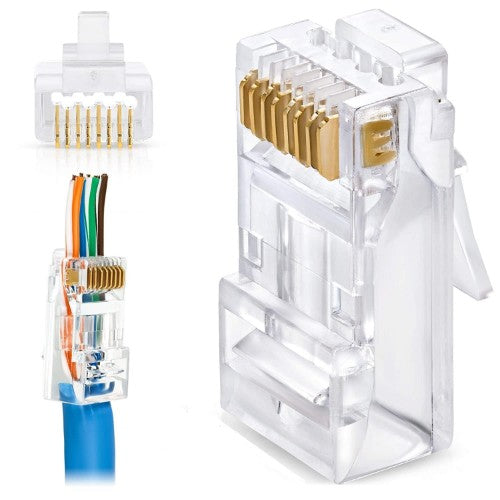 Equip Cat.6A RJ45 Pass Through Plug, 100pcs/Set