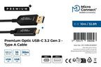 Microconnect MC-USB3.2CA10OP USB cable USB 3.2 Gen 2 (3.1 Gen 2) 10 m USB A USB C Black